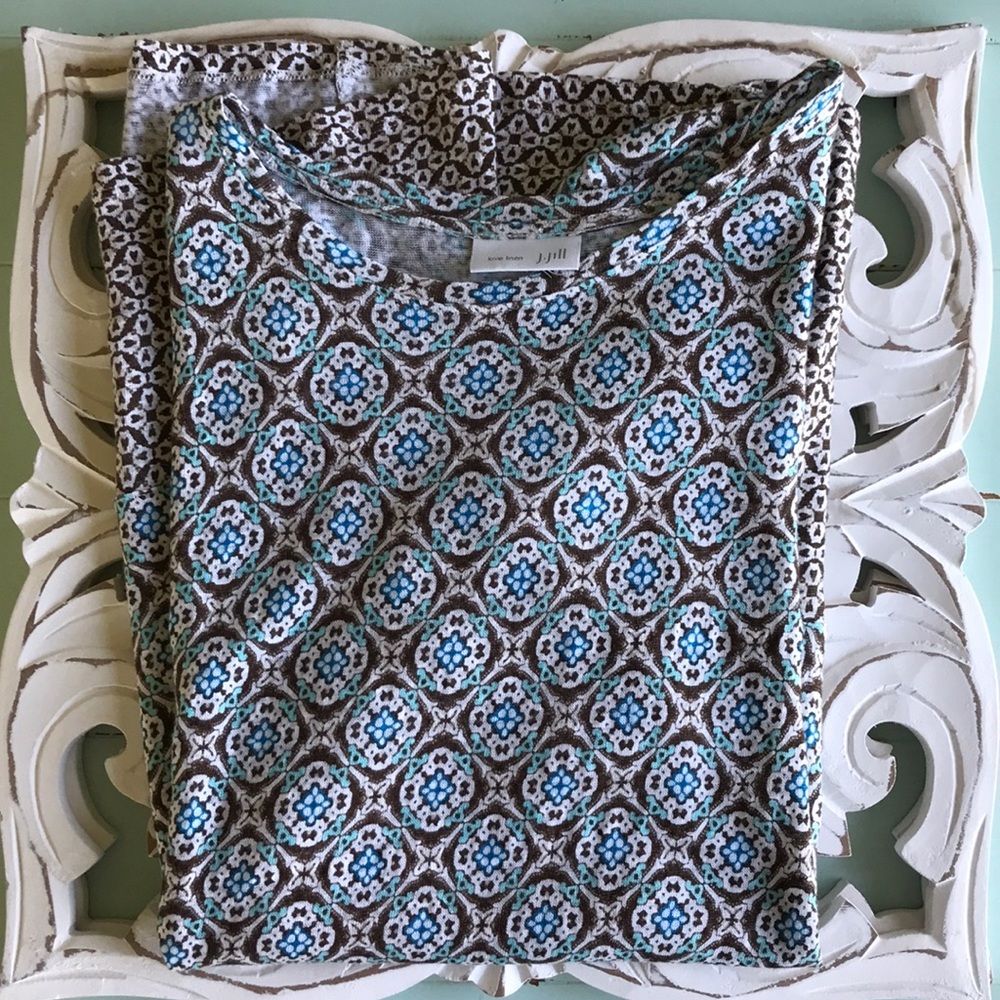 J.Jill Short Sleeve Linen Tee